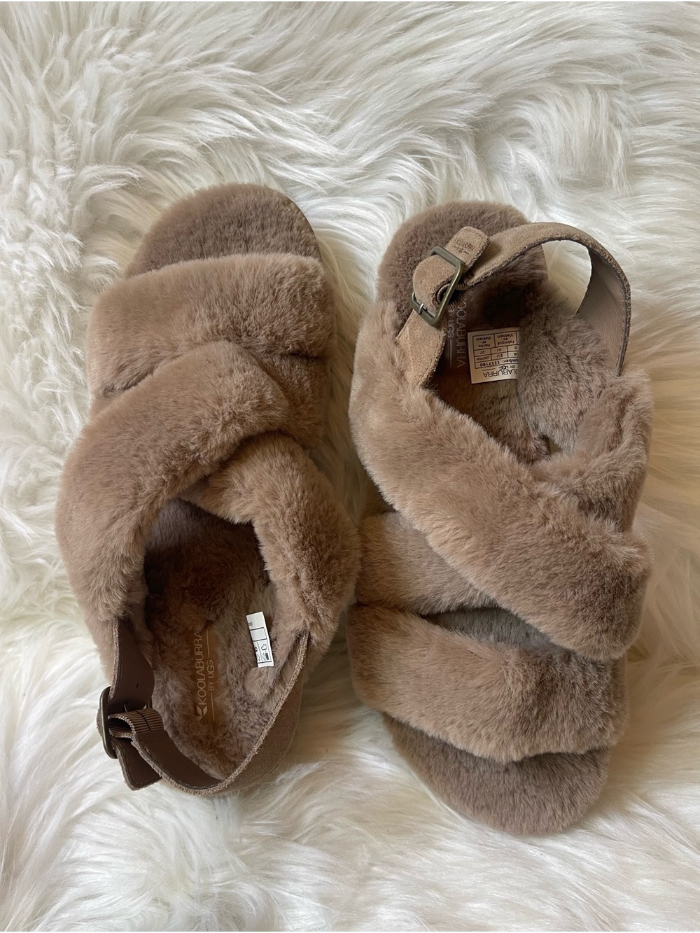 Koolaburra by UGG Fuzz-ee Slippers Women’s Size 9 Amphora Taupe NWOT